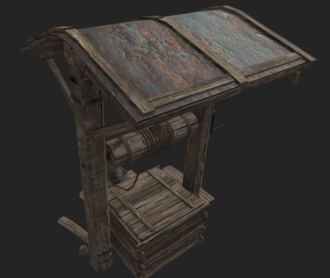 Water Well Low-poly 3D model Low-poly 3D model_2