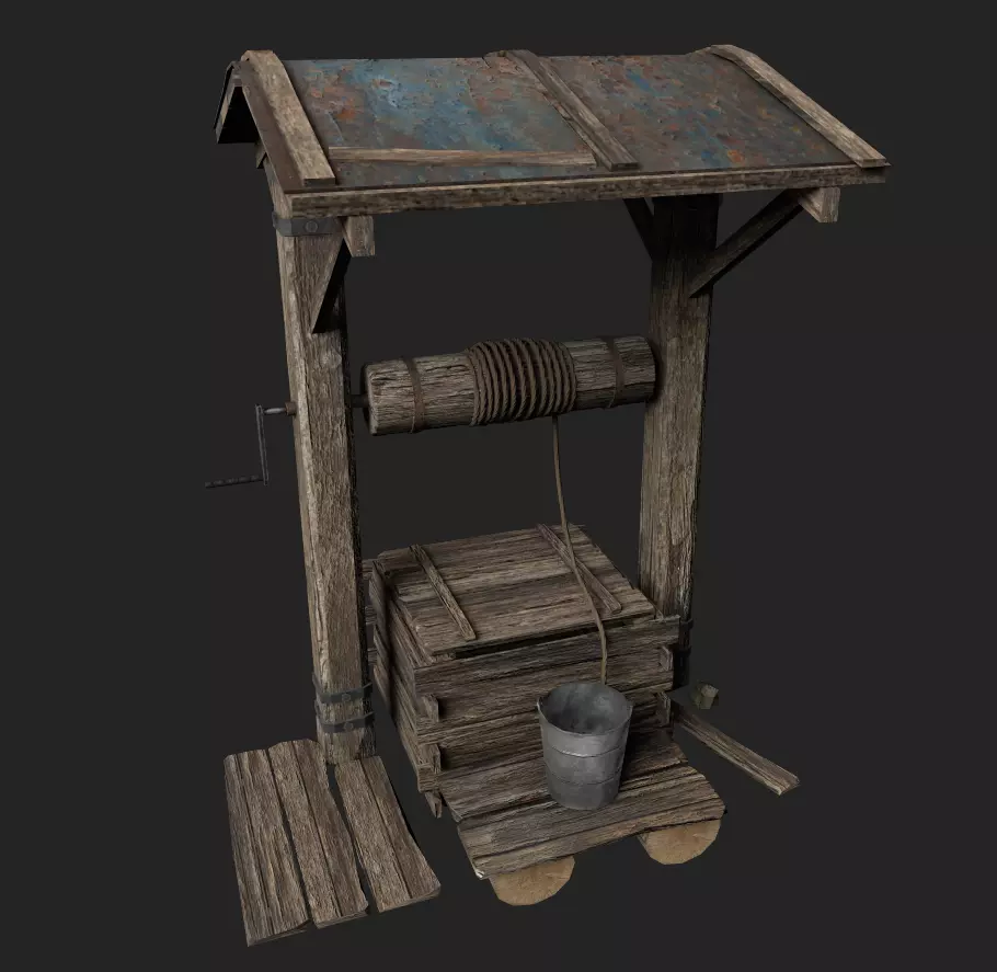 Water Well Low-poly 3D model Low-poly 3D model_0