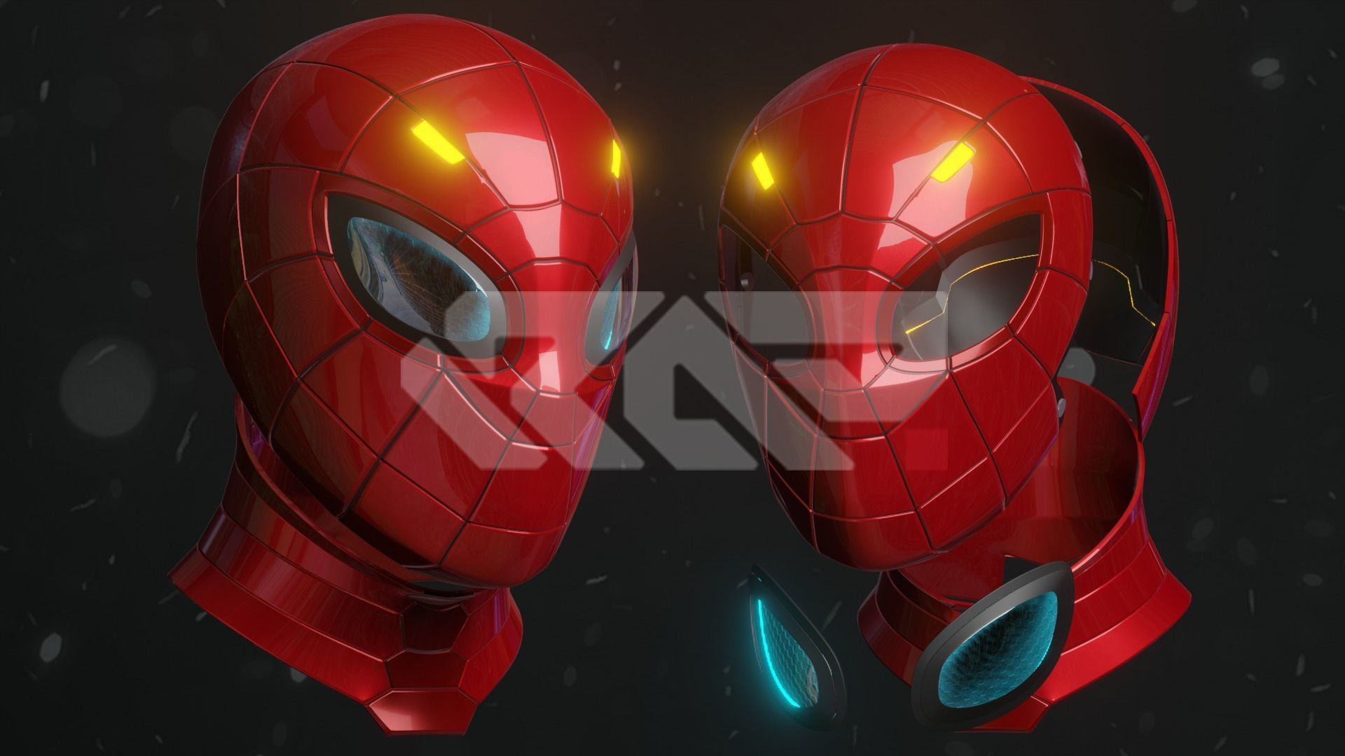 Spiderman Mask new stark city 3D print model_1