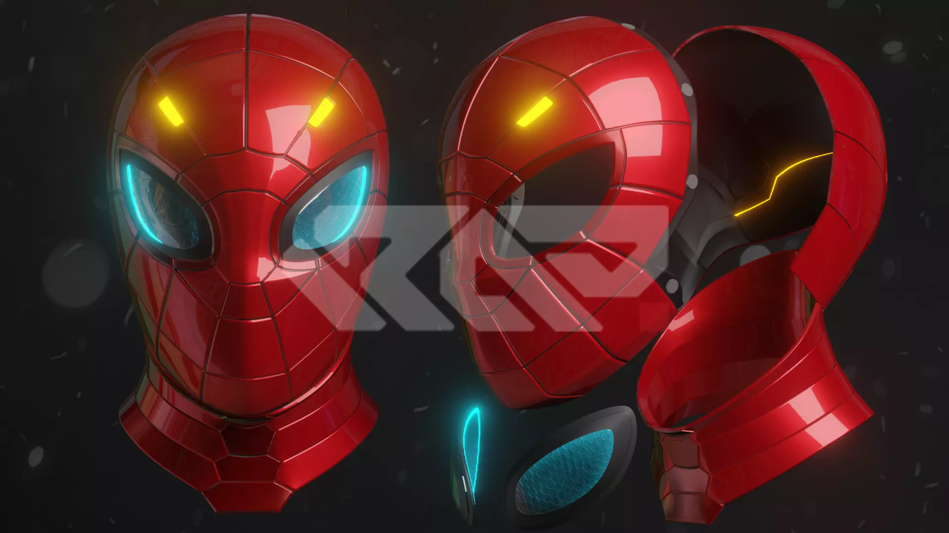 Spiderman Mask new stark city 3D print model_0