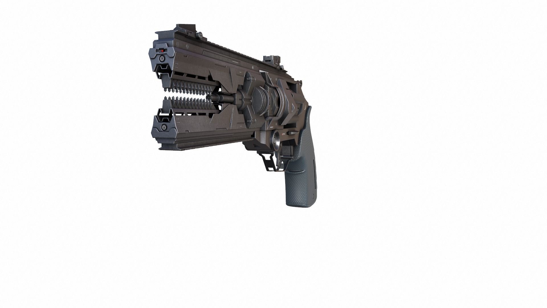 Gun Scifi Low-poly 3D model_2