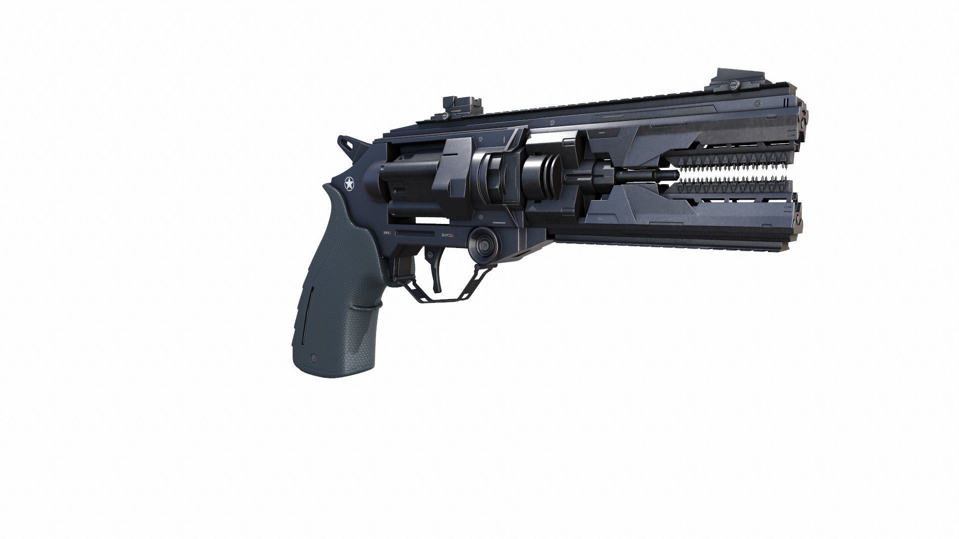 Gun Scifi Low-poly 3D model_4