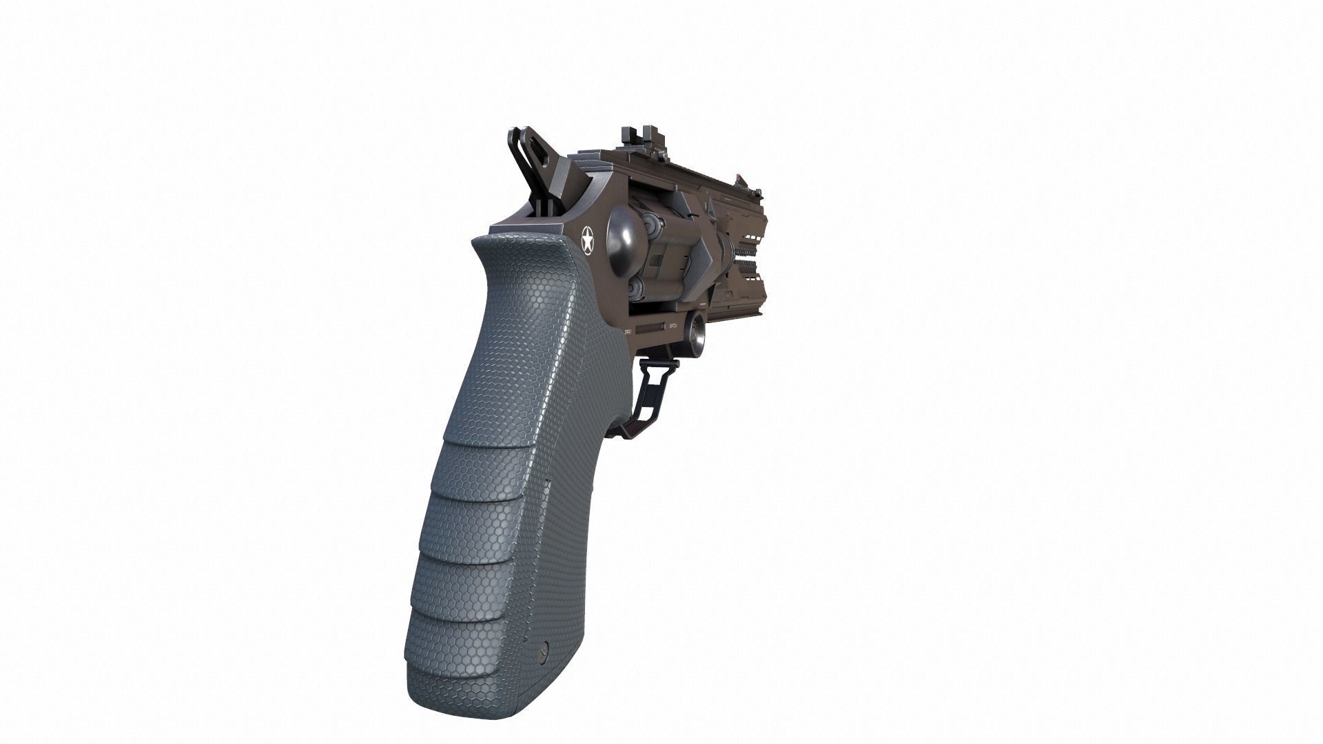 Gun Scifi Low-poly 3D model_7