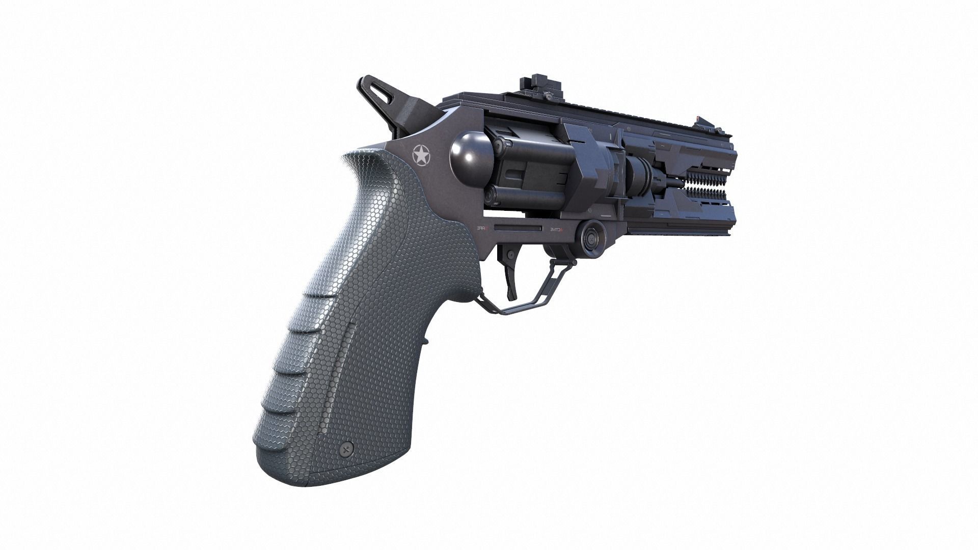 Gun Scifi Low-poly 3D model_20