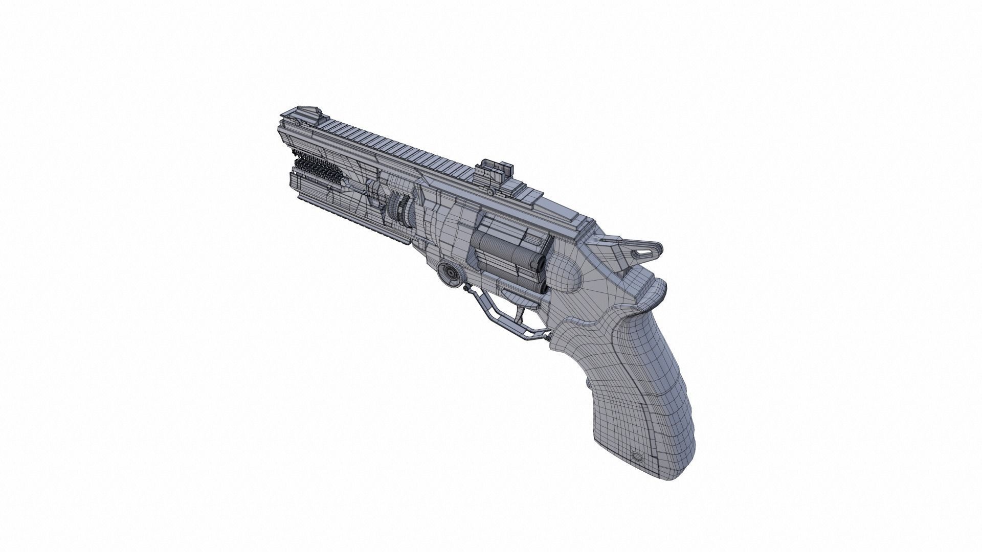 Gun Scifi Low-poly 3D model_22