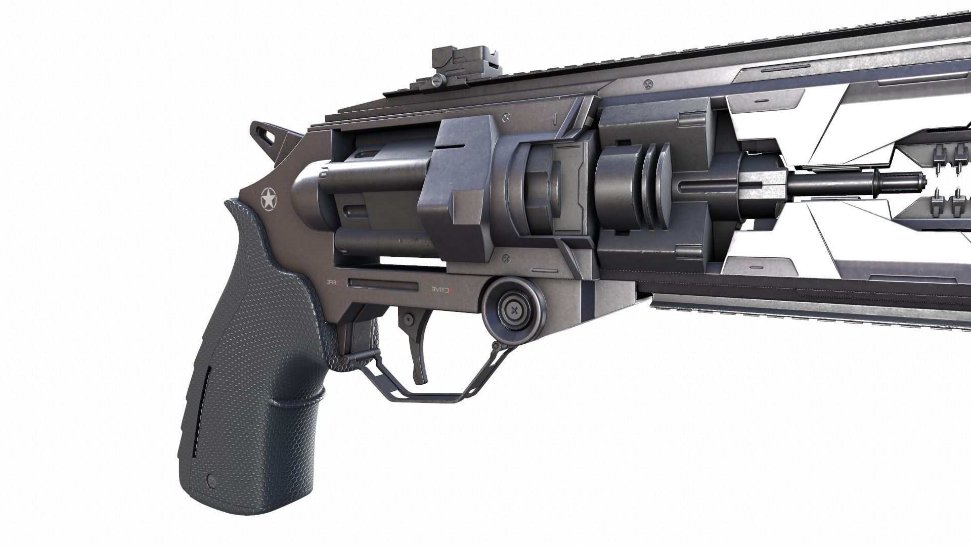 Gun Scifi Low-poly 3D model_18