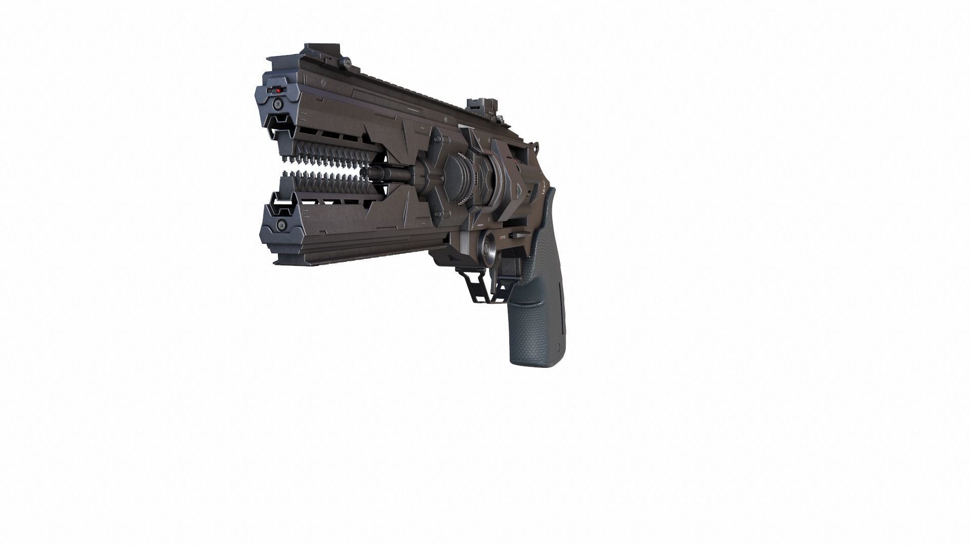 Gun Scifi Low-poly 3D model_12