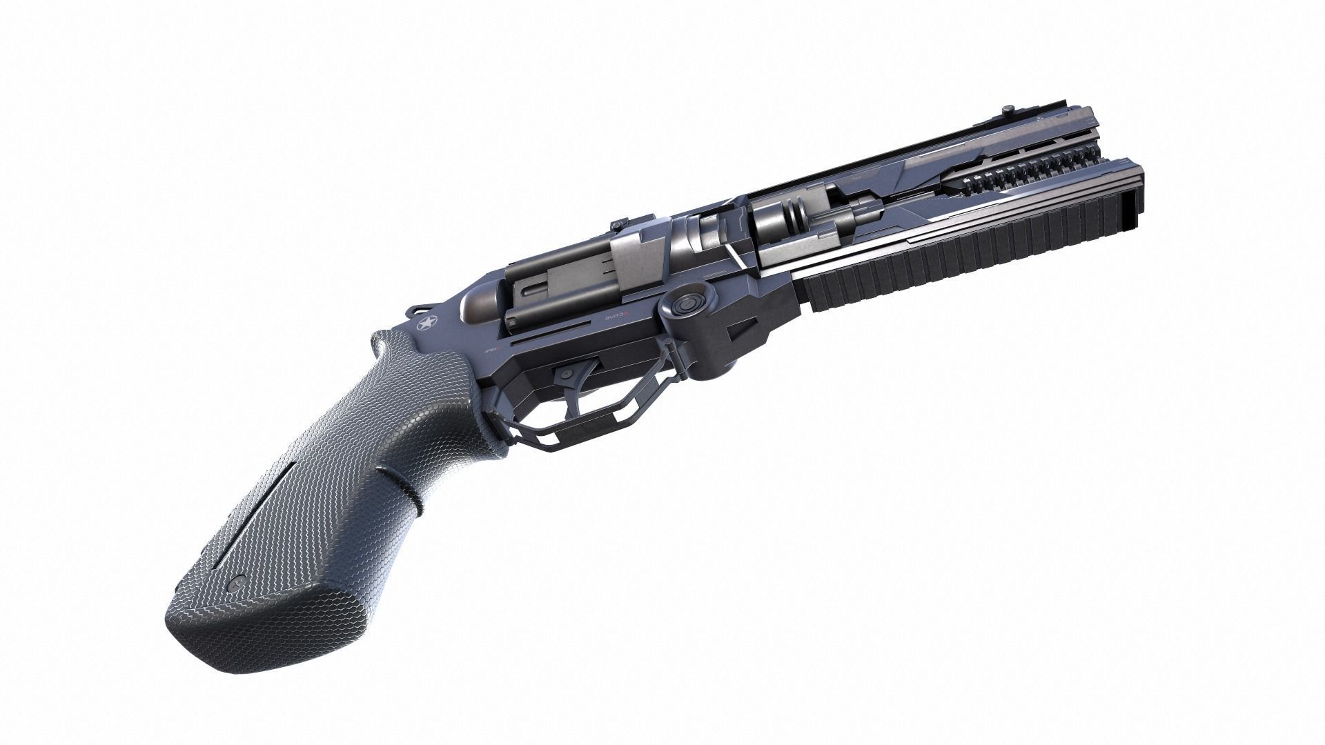 Gun Scifi Low-poly 3D model_19