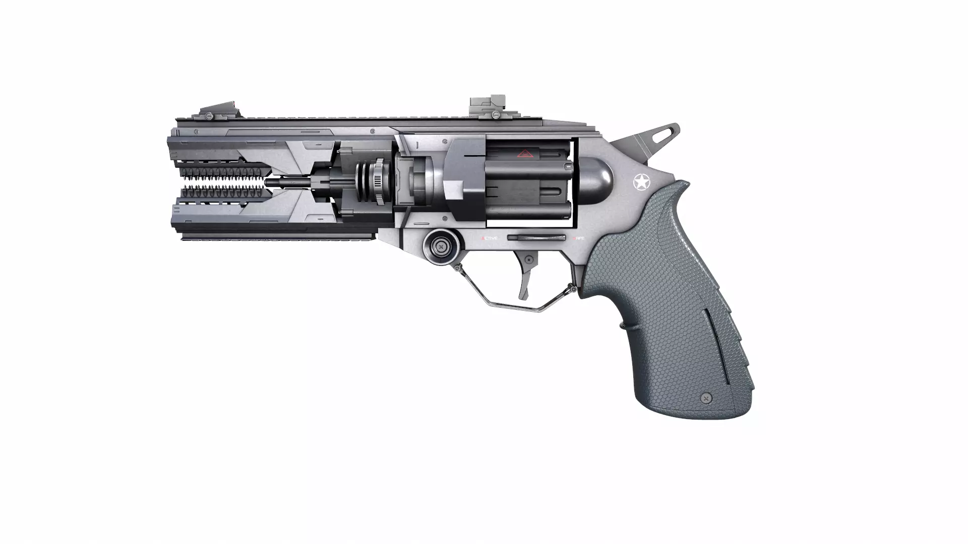 Gun Scifi Low-poly 3D model_0