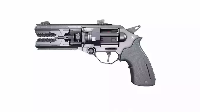 Gun Scifi Low-poly 3D model