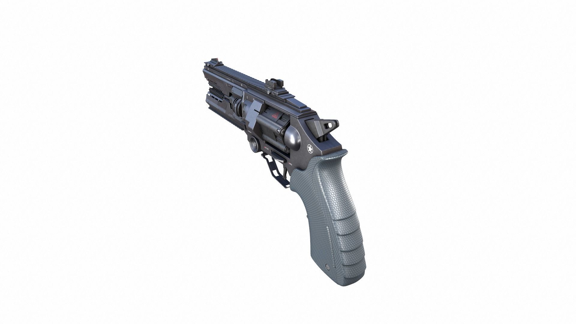 Gun Scifi Low-poly 3D model_16