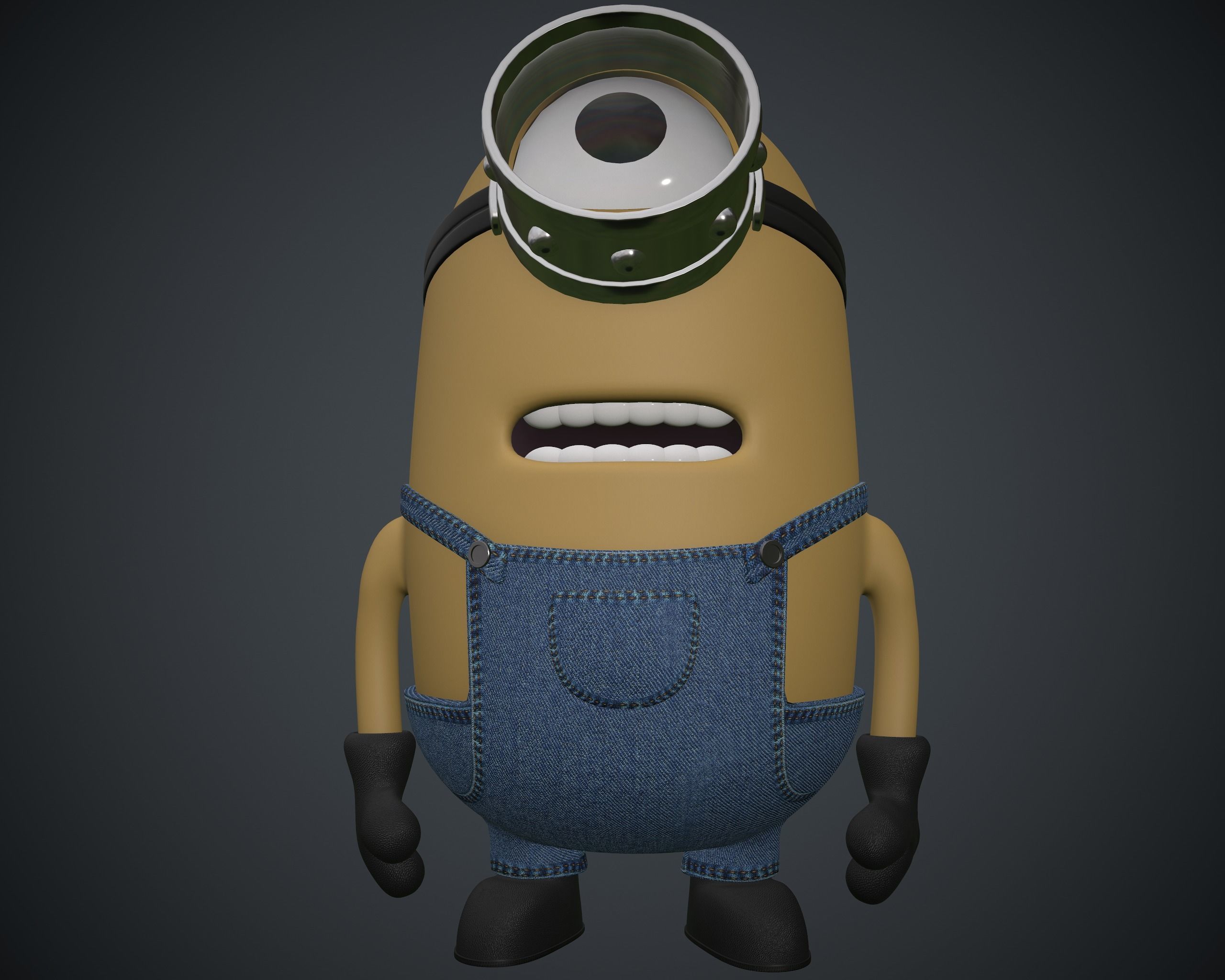 Minion 3d model with glasses and overalls 3D model_3