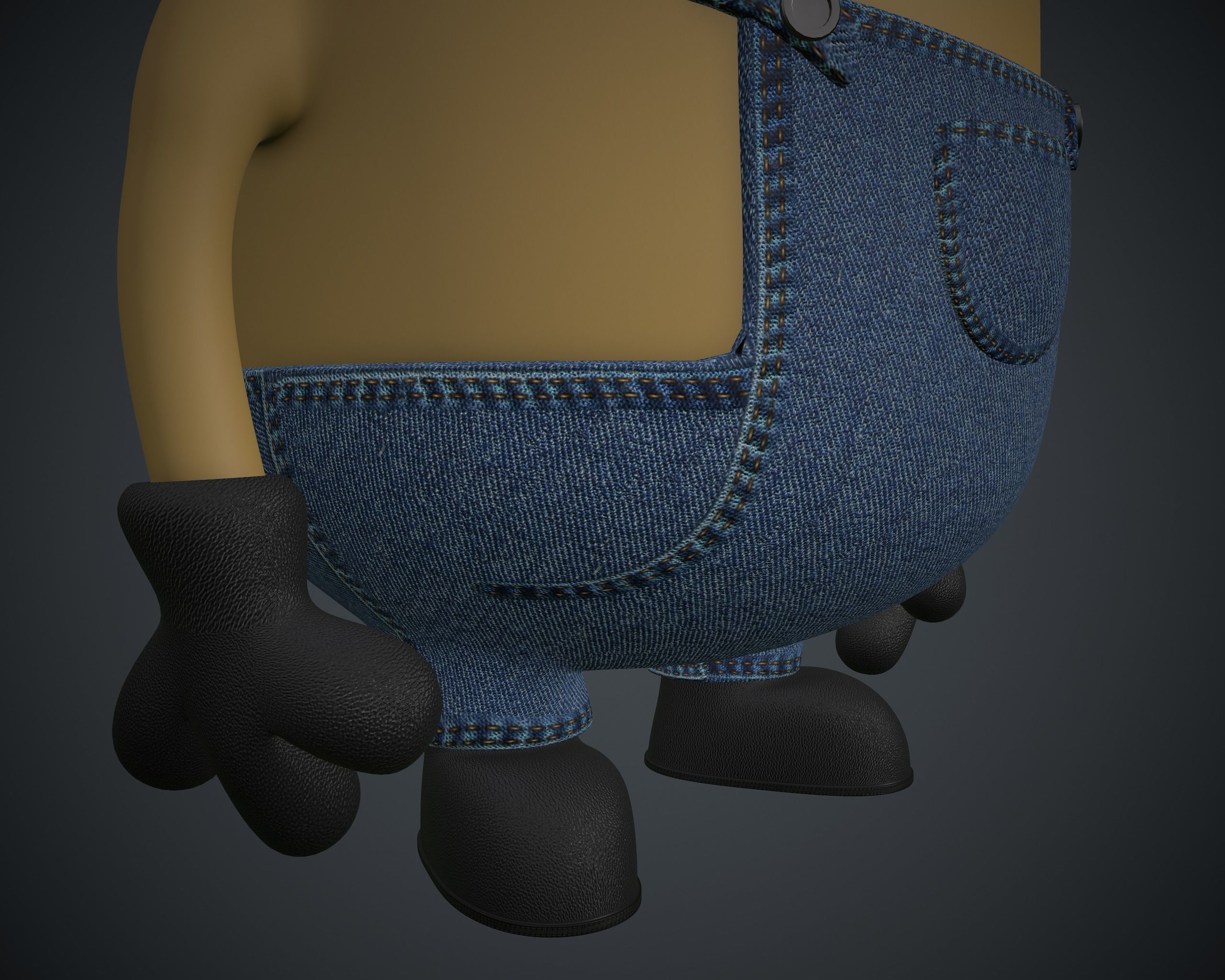 Minion 3d model with glasses and overalls 3D model_6
