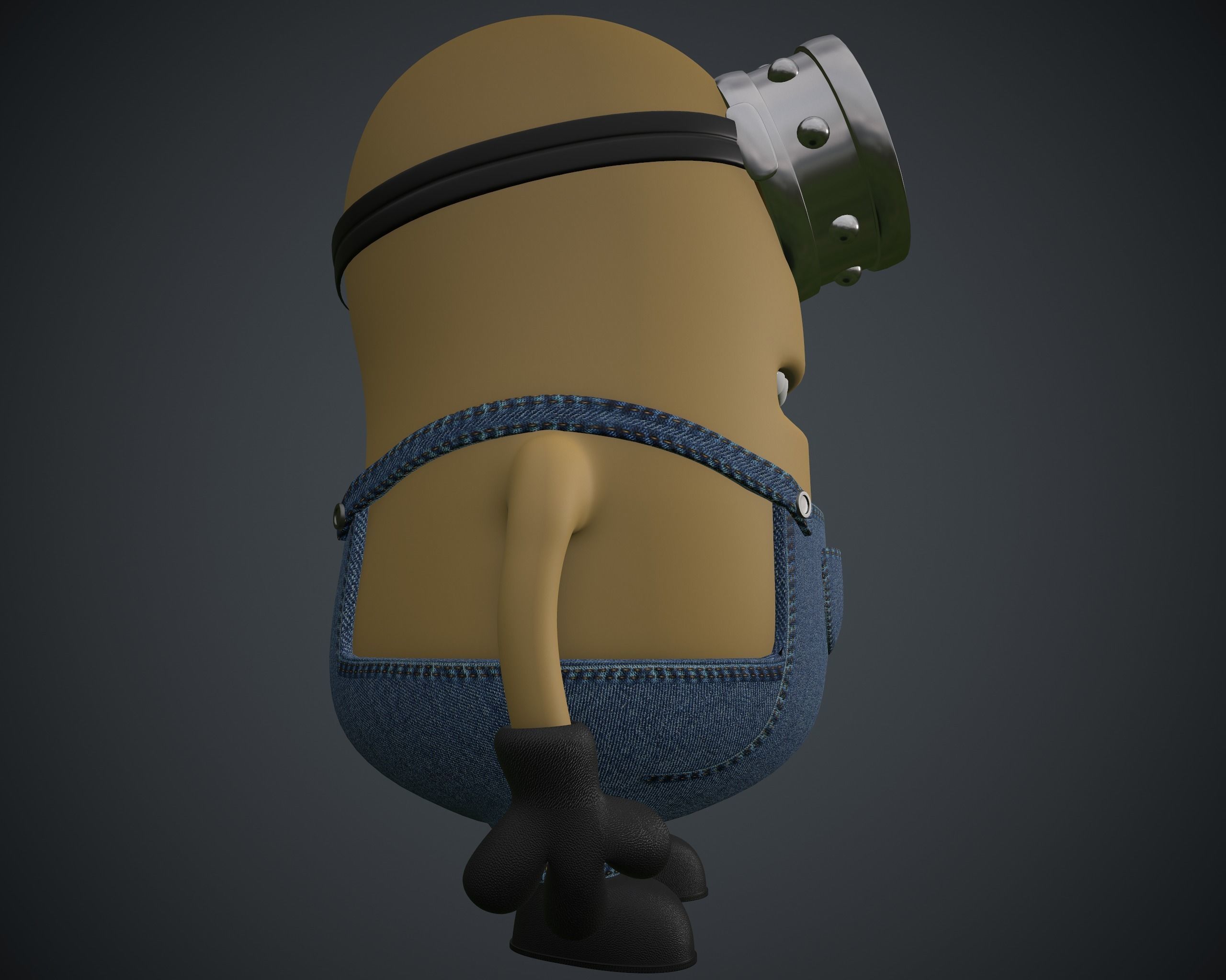 Minion 3d model with glasses and overalls 3D model_5