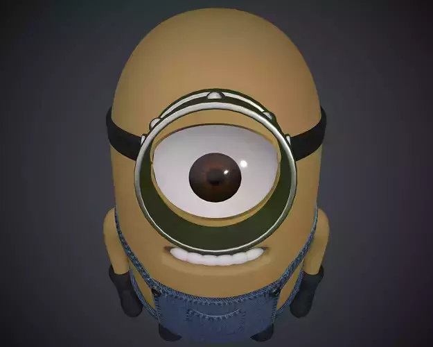Minion 3d model with glasses and overalls 3D model
