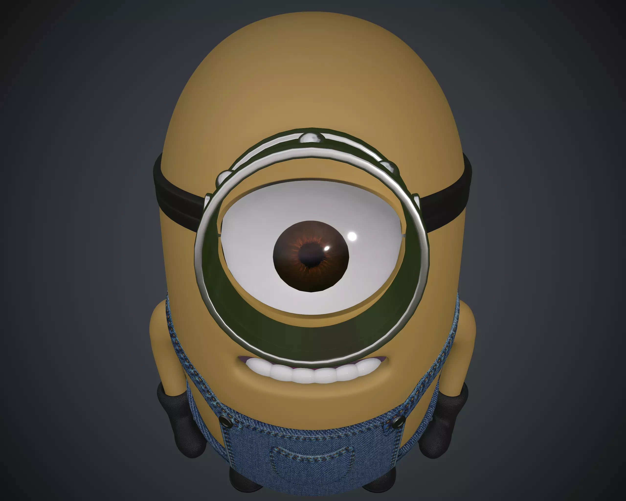 Minion 3d model with glasses and overalls 3D model_0