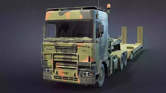 DAF Tropco 650KN Tank Transporter Low-poly 3D model