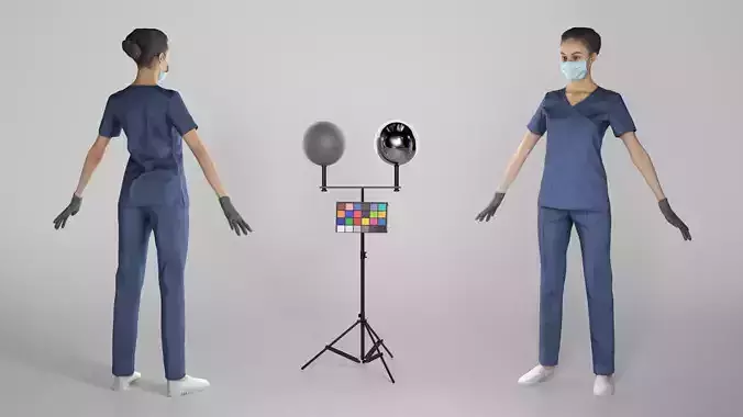 Attractive nurse in A-pose 321