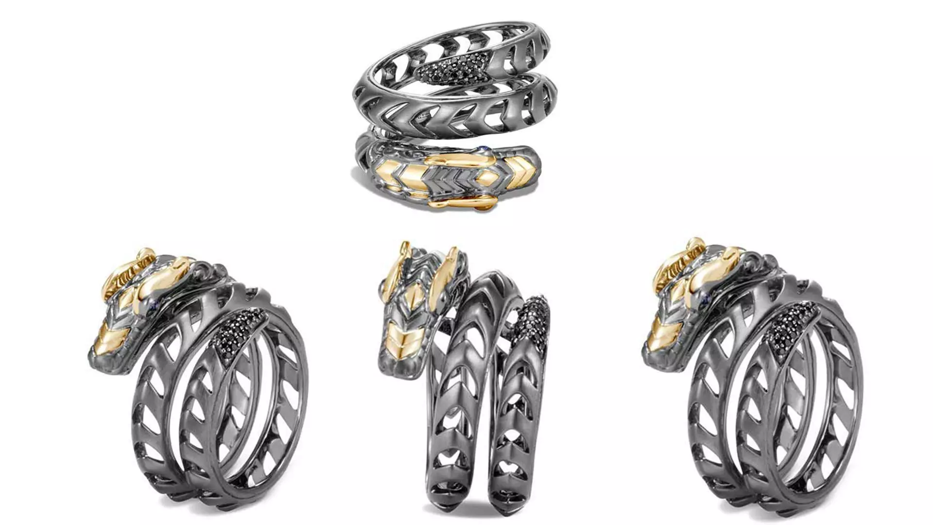 Dragon Legend Naga Coil Blaked Gents Ring 3D print model