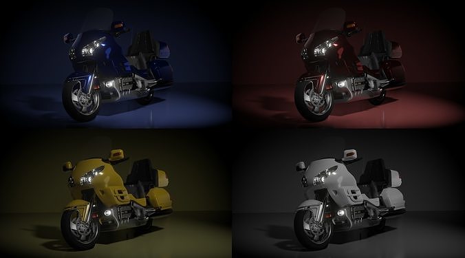 Honda Gold Wing Color sets Low-poly 3D model