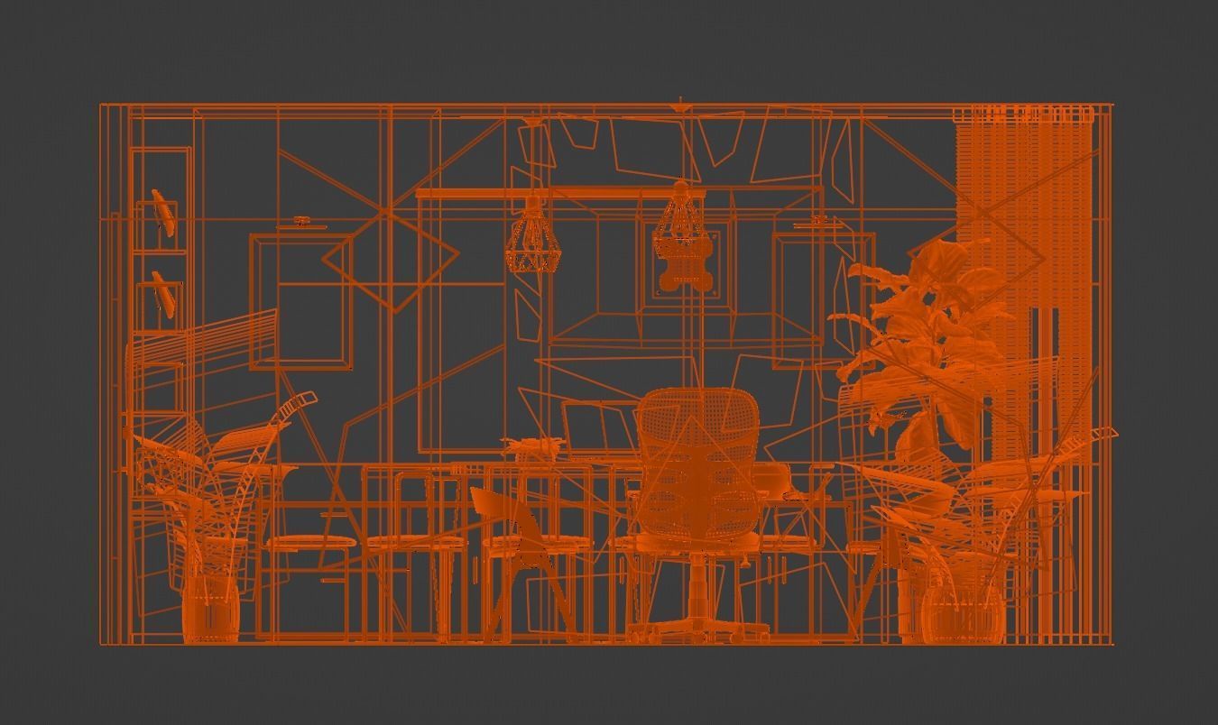 Office modern home 3D model_8