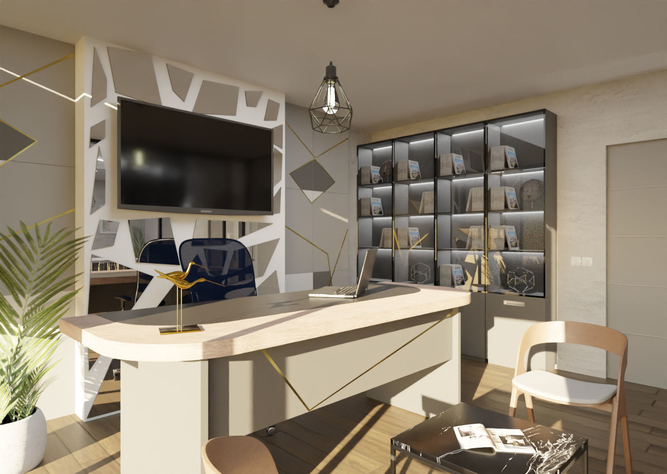 Office modern home 3D model_1
