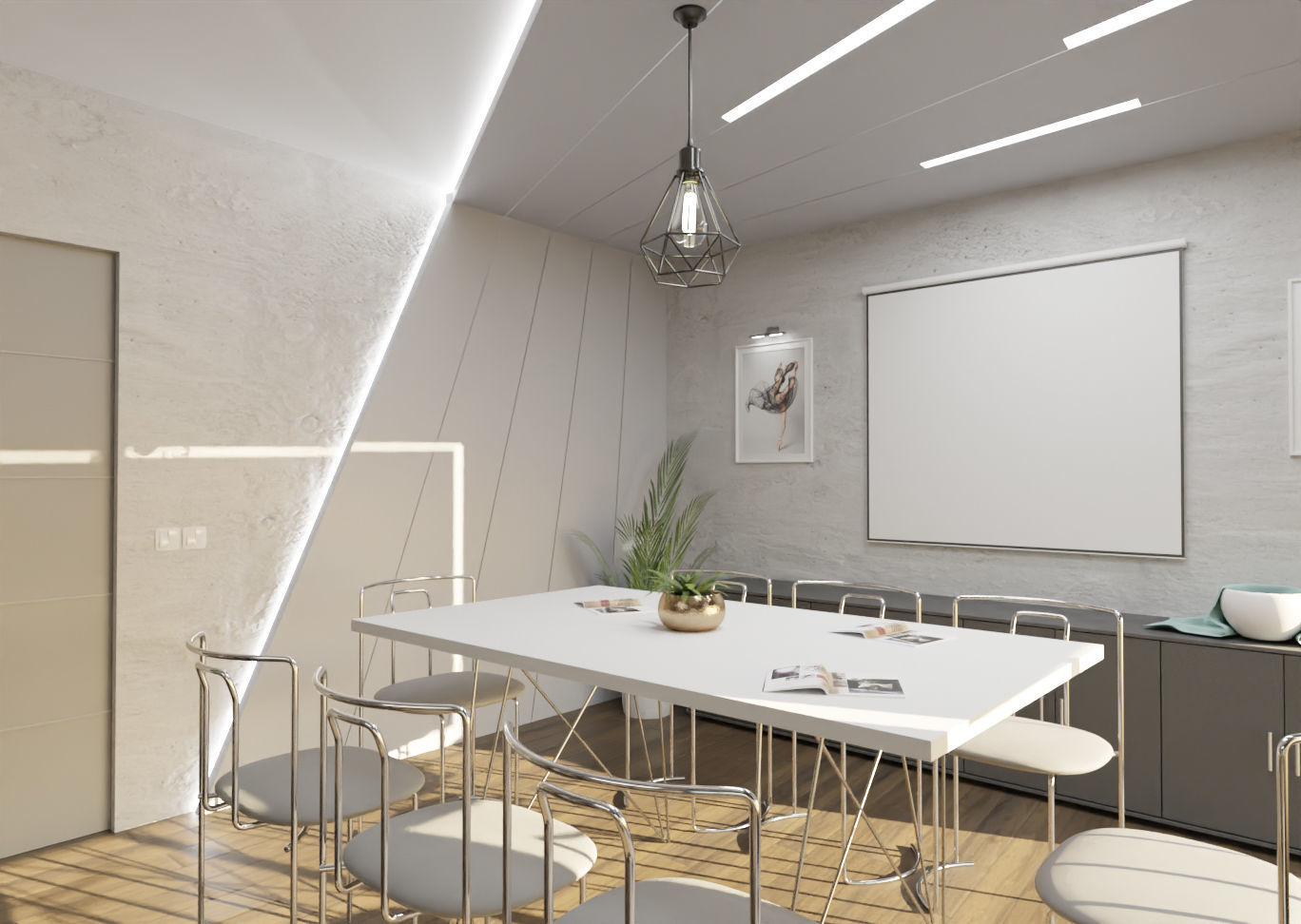 Office modern home 3D model_2