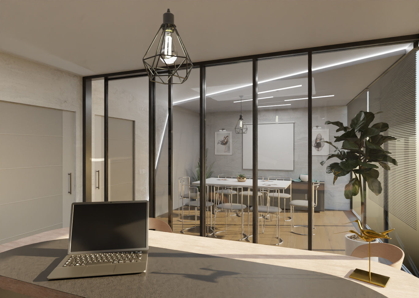 Office modern home 3D model_5