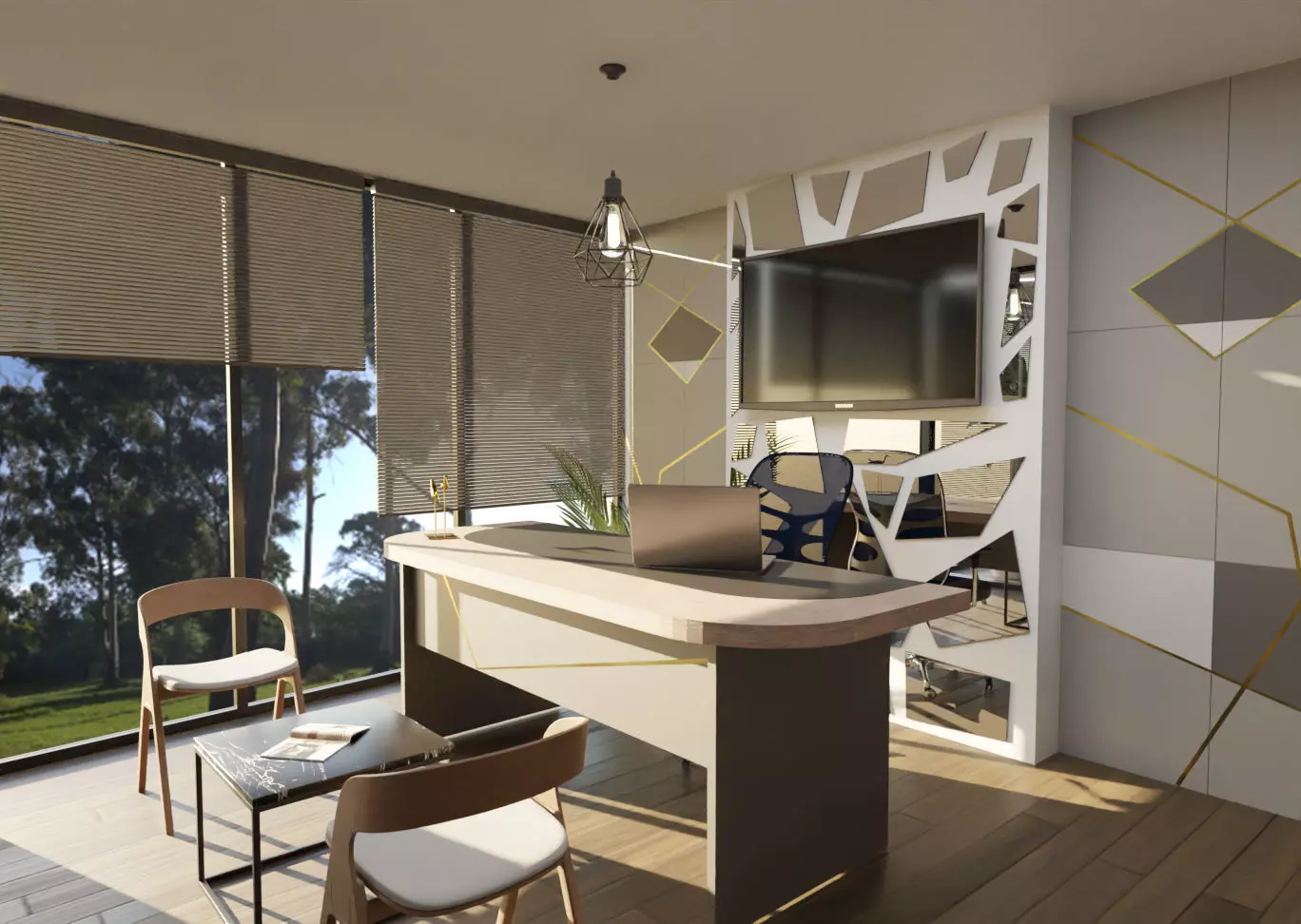 Office modern home 3D model_0