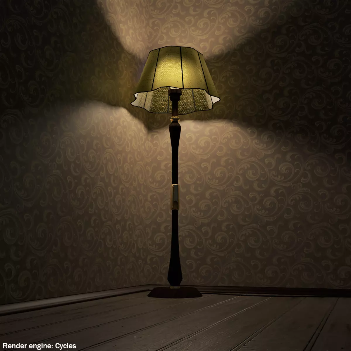 Floor Lamp Low-poly 3D model_0