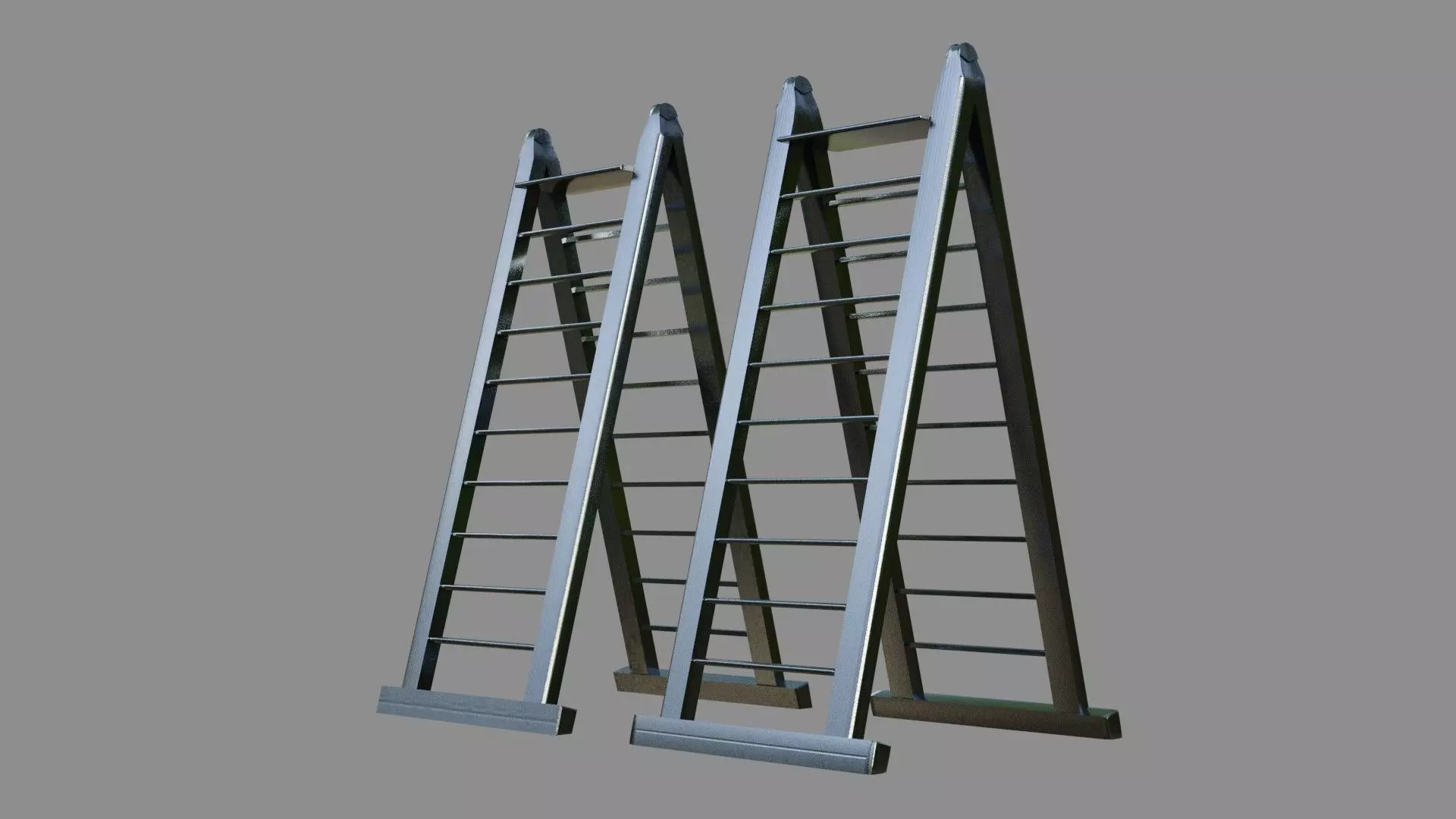 Metal Ladder - Low and High poly Low-poly 3D model_0