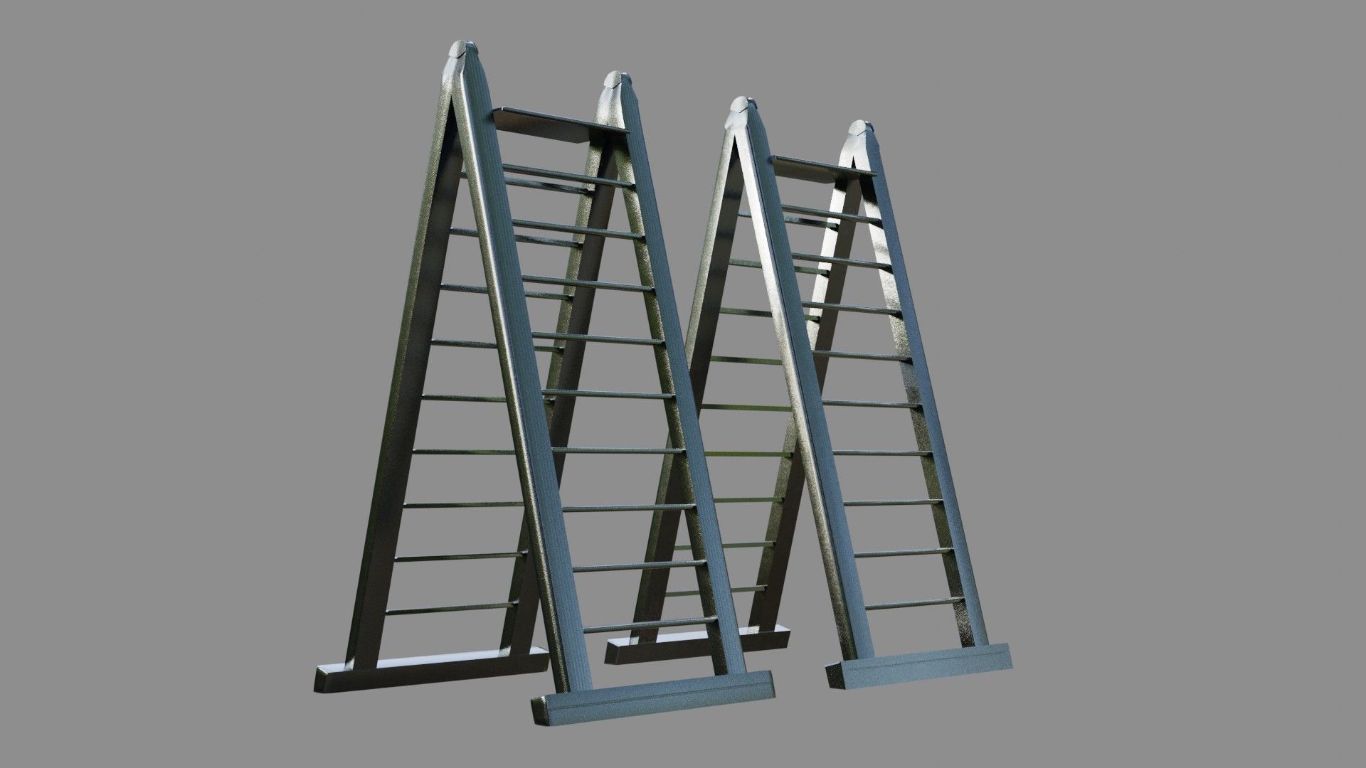 Metal Ladder - Low and High poly Low-poly 3D model_4