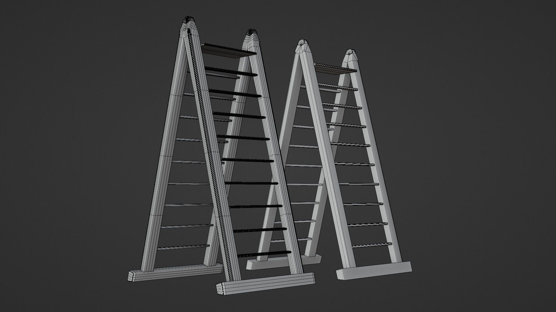 Metal Ladder - Low and High poly Low-poly 3D model_5