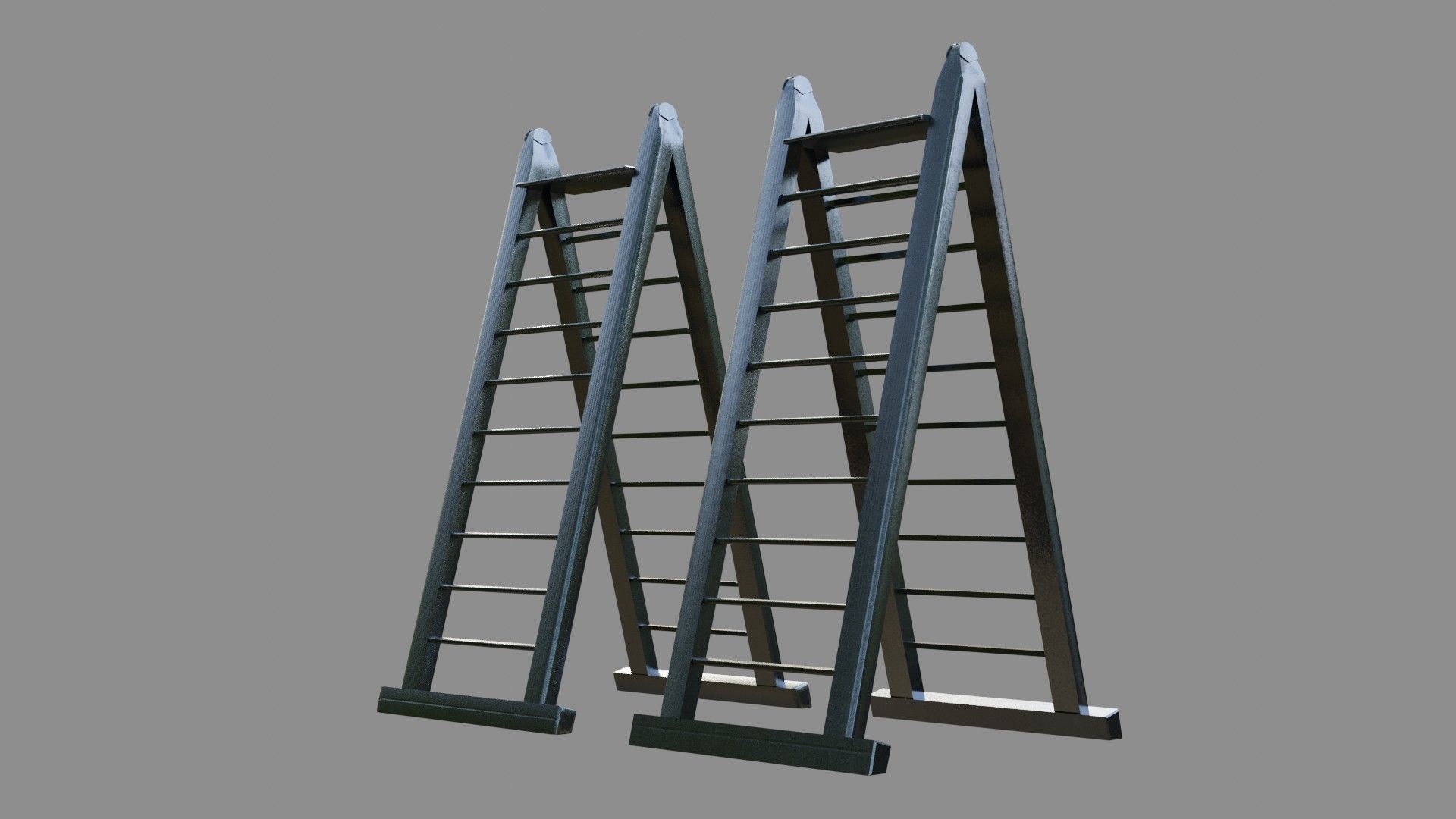 Metal Ladder - Low and High poly Low-poly 3D model_6