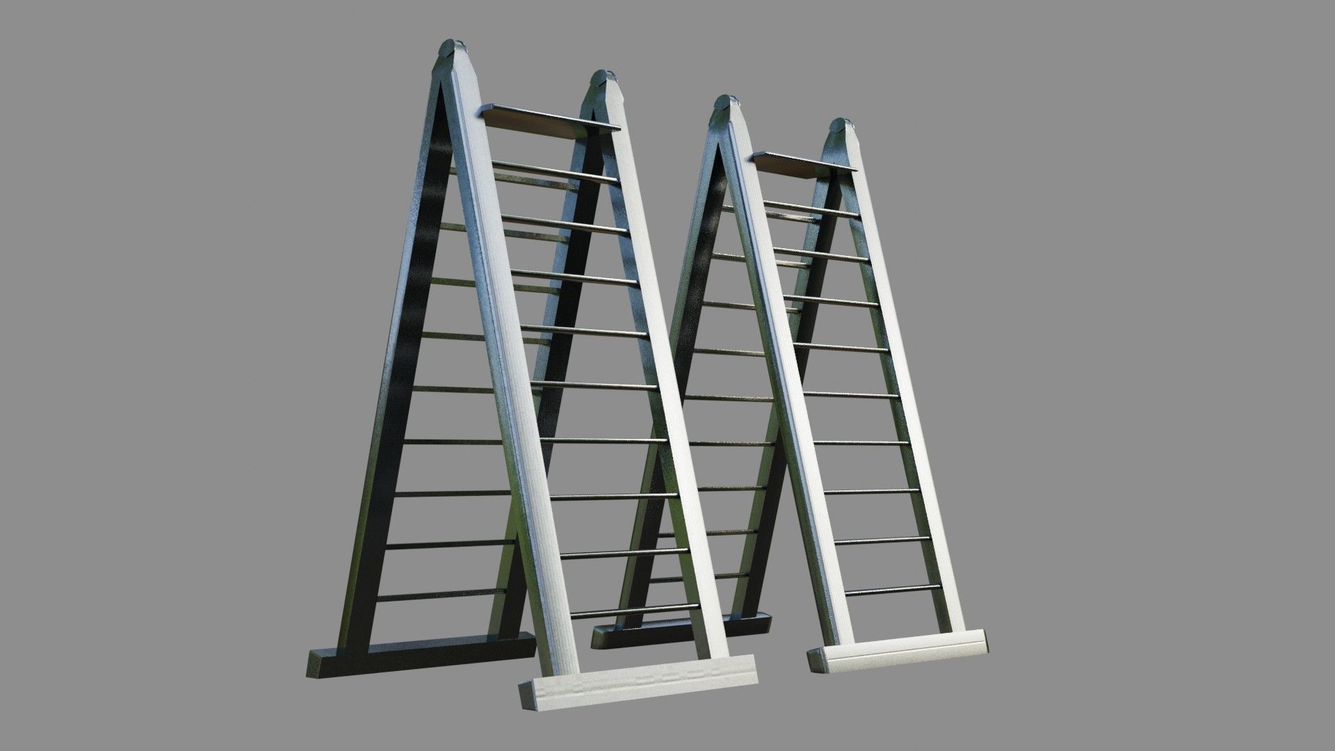 Metal Ladder - Low and High poly Low-poly 3D model_8