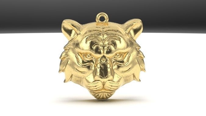 tiger face pendant 3D print model