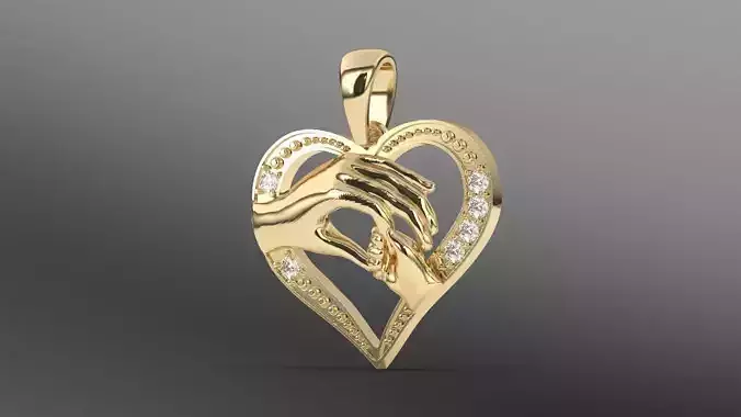 Mother child love pendant  3D print model