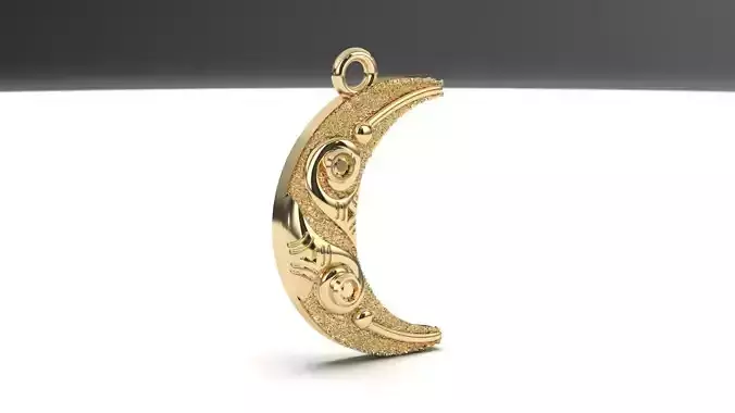 moon texture pendant