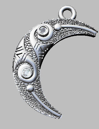 moon texture pendant 3D print model_6