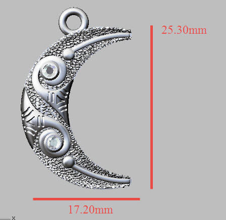 moon texture pendant 3D print model_1