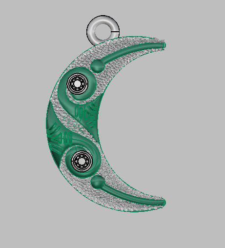 moon texture pendant 3D print model_9
