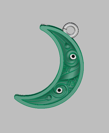 moon texture pendant 3D print model_12