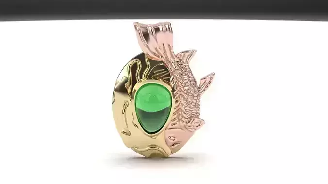 fish stone pendant