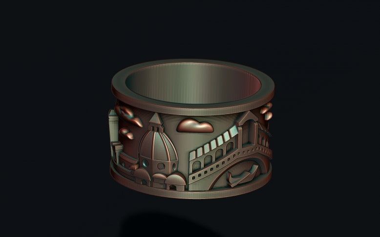 Italy ring 3D print model_7