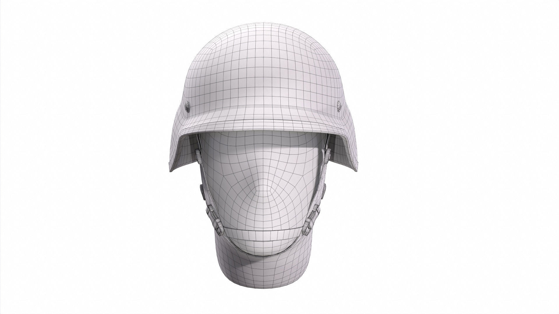 Millitary Ballistic Helmet Black 3D model_9