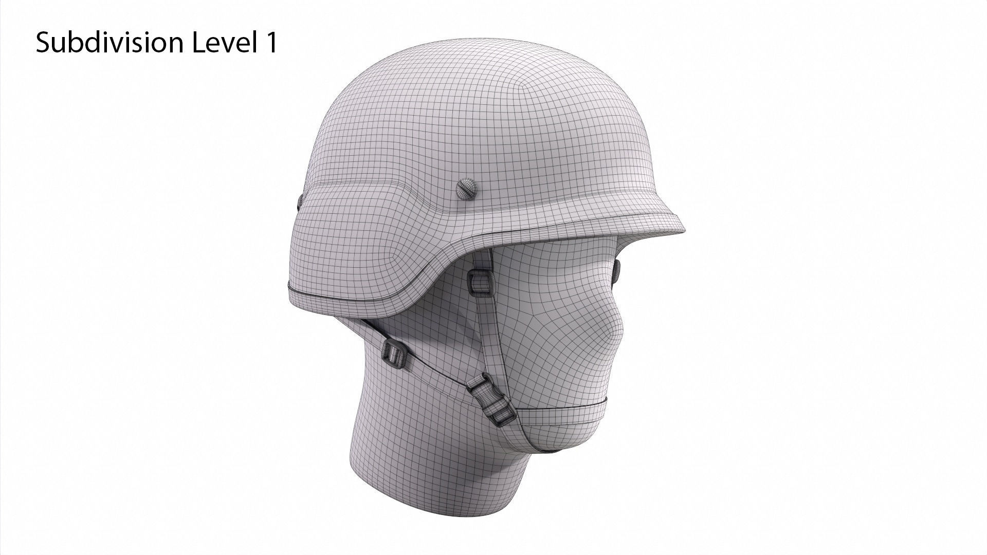 Millitary Ballistic Helmet Black 3D model_12