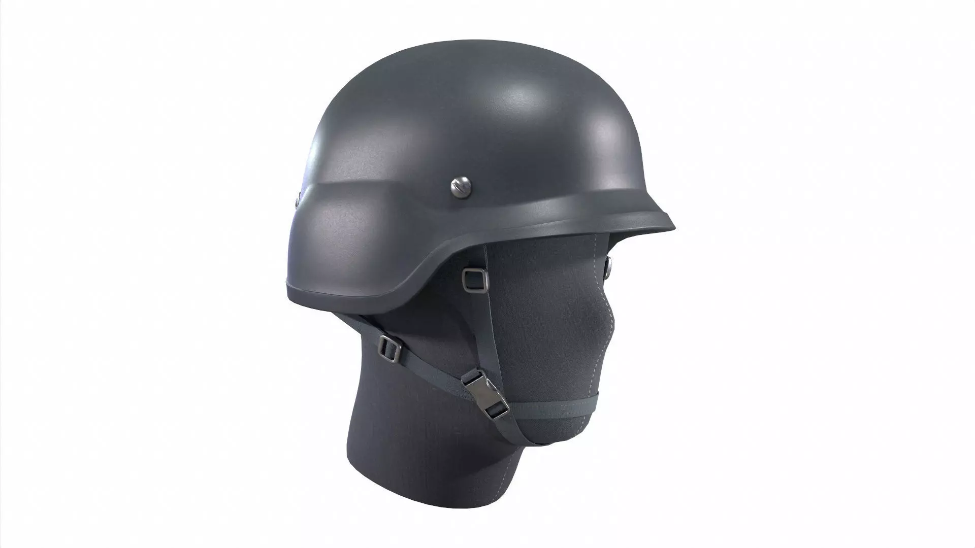 Millitary Ballistic Helmet Black 3D model_0