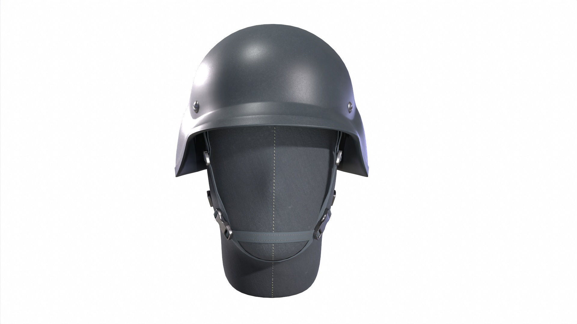 Millitary Ballistic Helmet Black 3D model_2