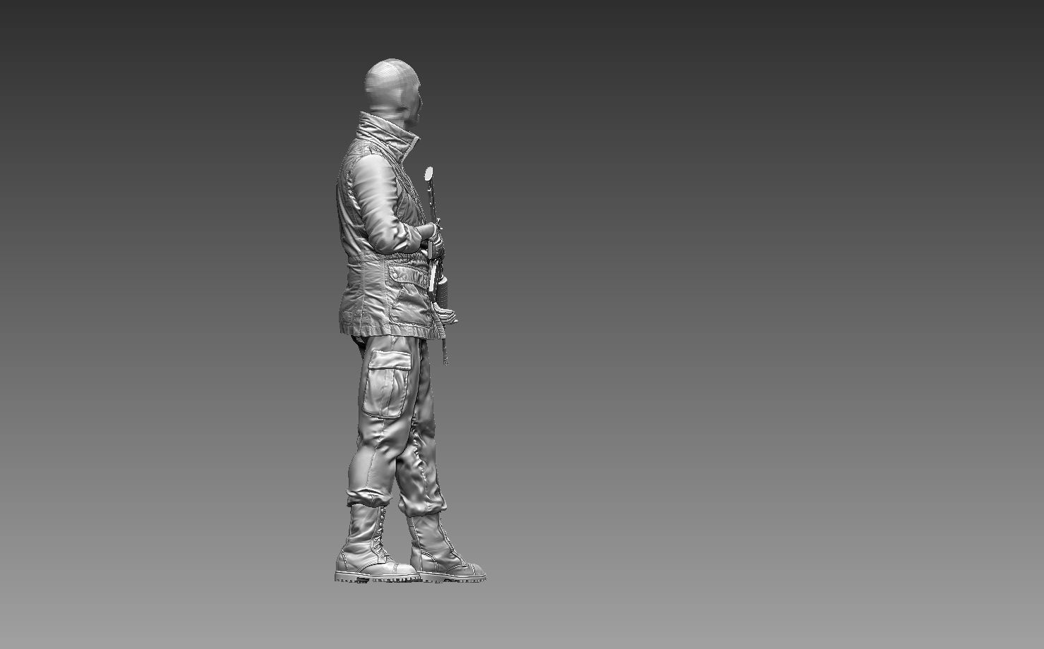 bandits group of people with guns 3D print model_50