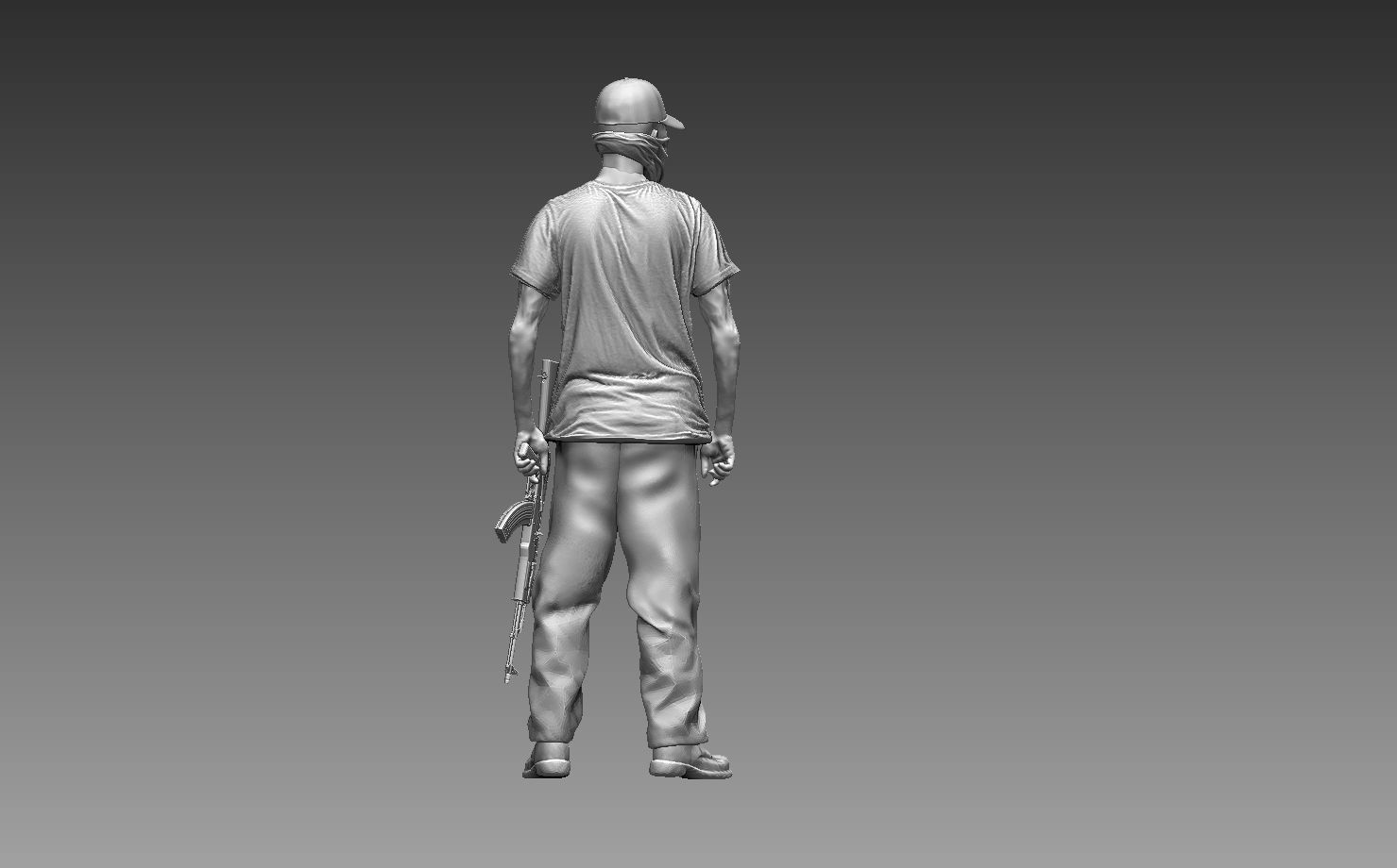 bandits group of people with guns 3D print model_146